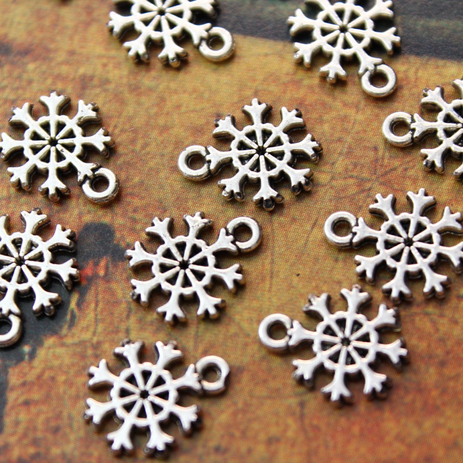 Rembrandt Charms Sterling Silver Snowflake Charm - Rhodium Plated, High Polish, With Lifetime Guarantee