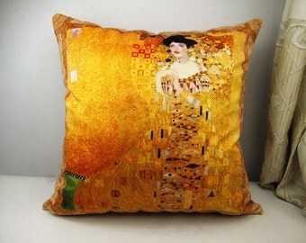 Elegant velvet square pillow cushion cover G.Klimt Repro artwork on both sides optional sizes/sofa pillow/car pillow/bed pillow