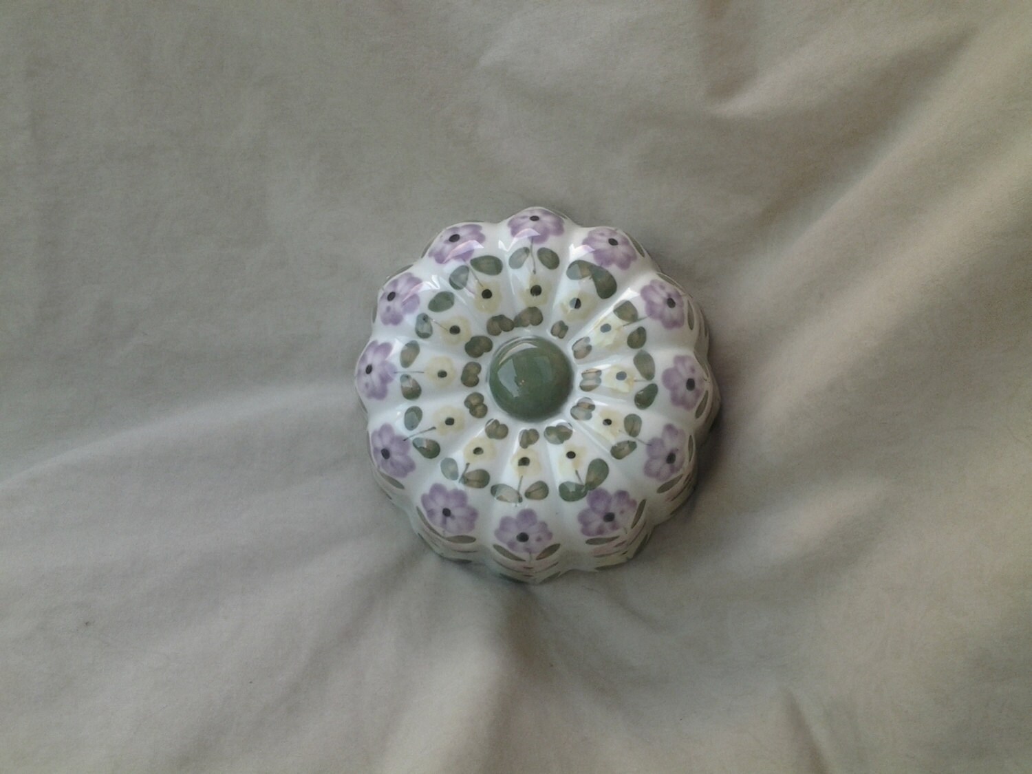 On Sale Collectible Ceramic Pink Flower Jello Mold Home Decor