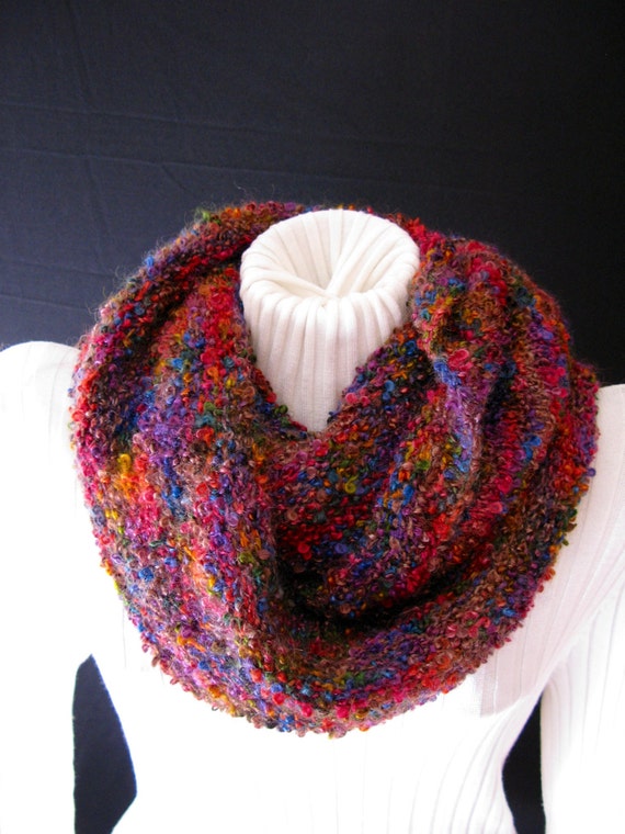 Items similar to Infinity Scarf Hand Knit in Mohair and ...