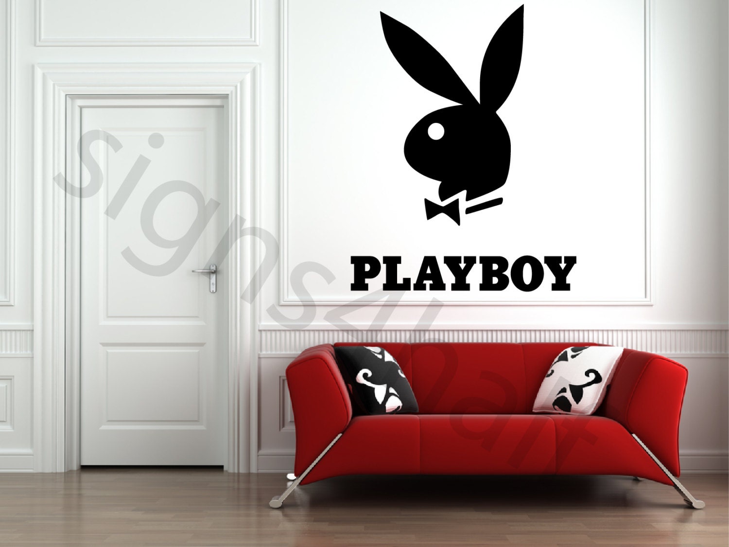 Playboy Logo Removable Wall Art Decor Decal Mural Vinyl