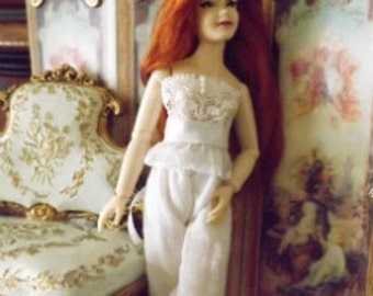 1:12th scale long Flame Red wig for your dolls house doll or Fairy.