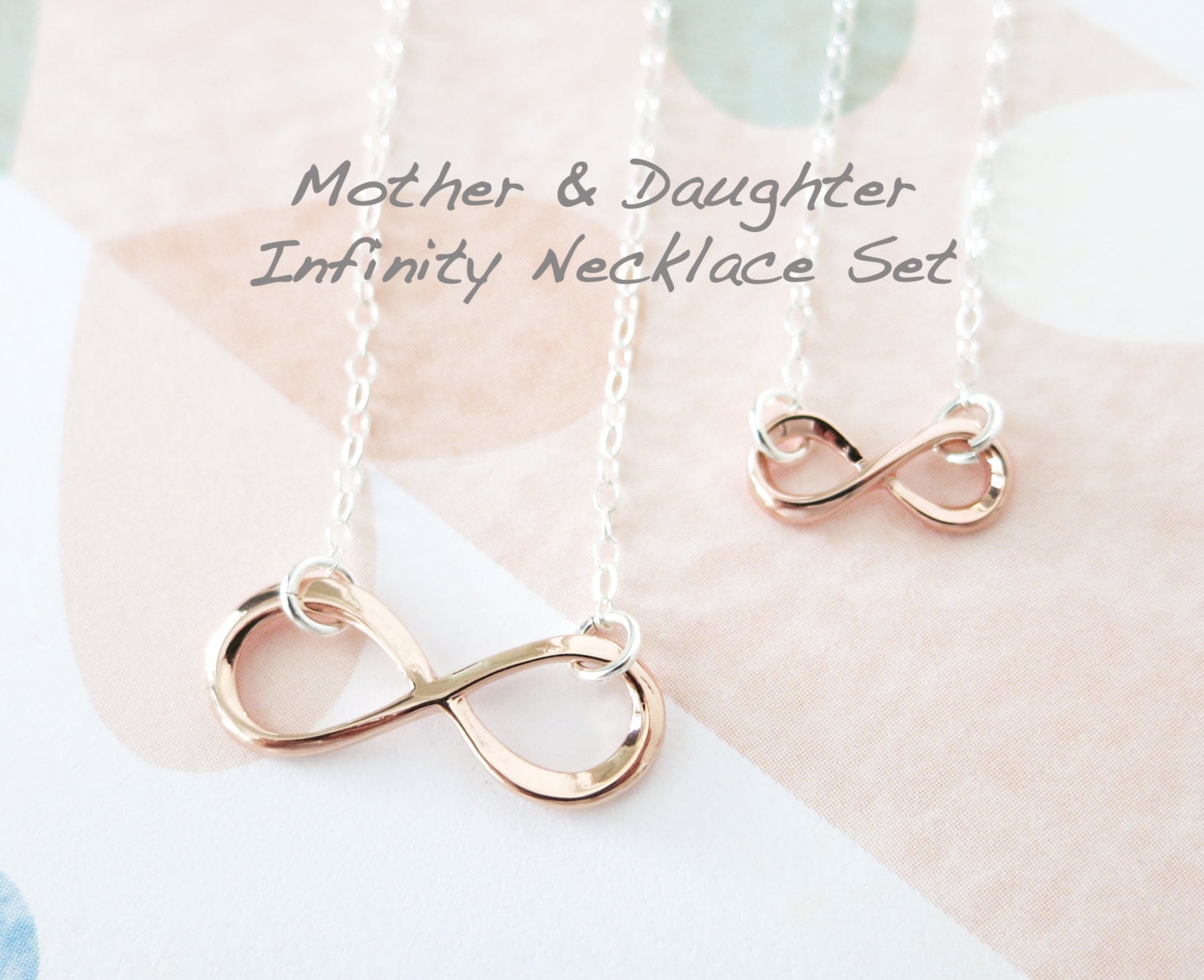 Mother & Daughter Infinity Necklace Set Rose Gold by ColorMeMissy
