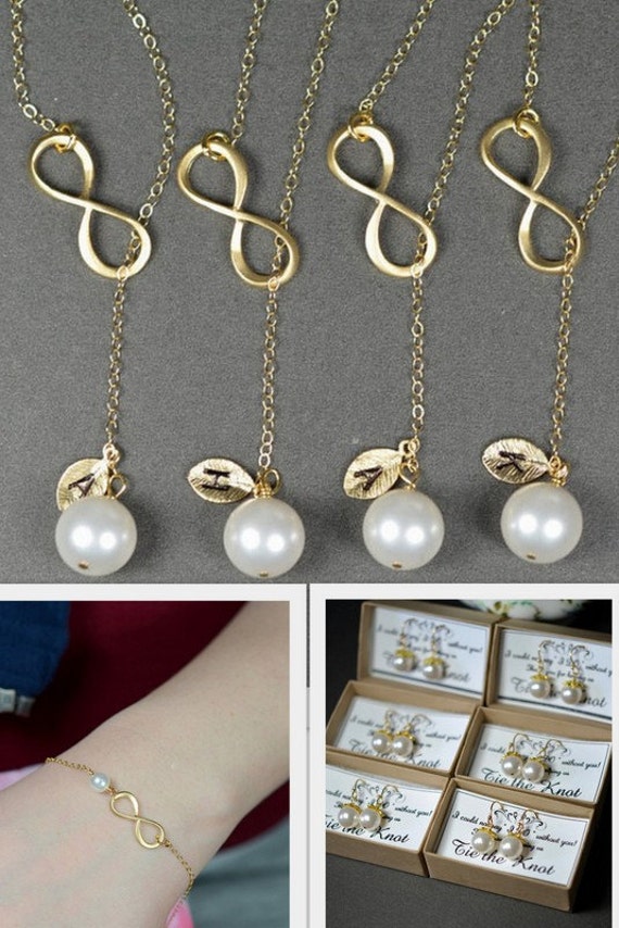 Items similar to Bridesmaid  gifts  white ivory cream pearl 