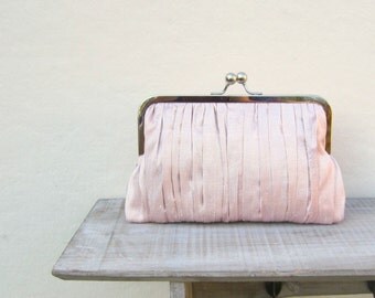 Pink clutch, pink bridal clutch bag, pink wedding clutch, pleated clutch, bridesmaid clutch, bridesmaid gift, uk, shabby chic clutch
