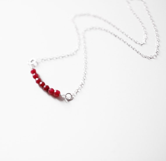 50% OFF Ruby Necklace Sterling Silver Ruby by ClaudetteTreasures