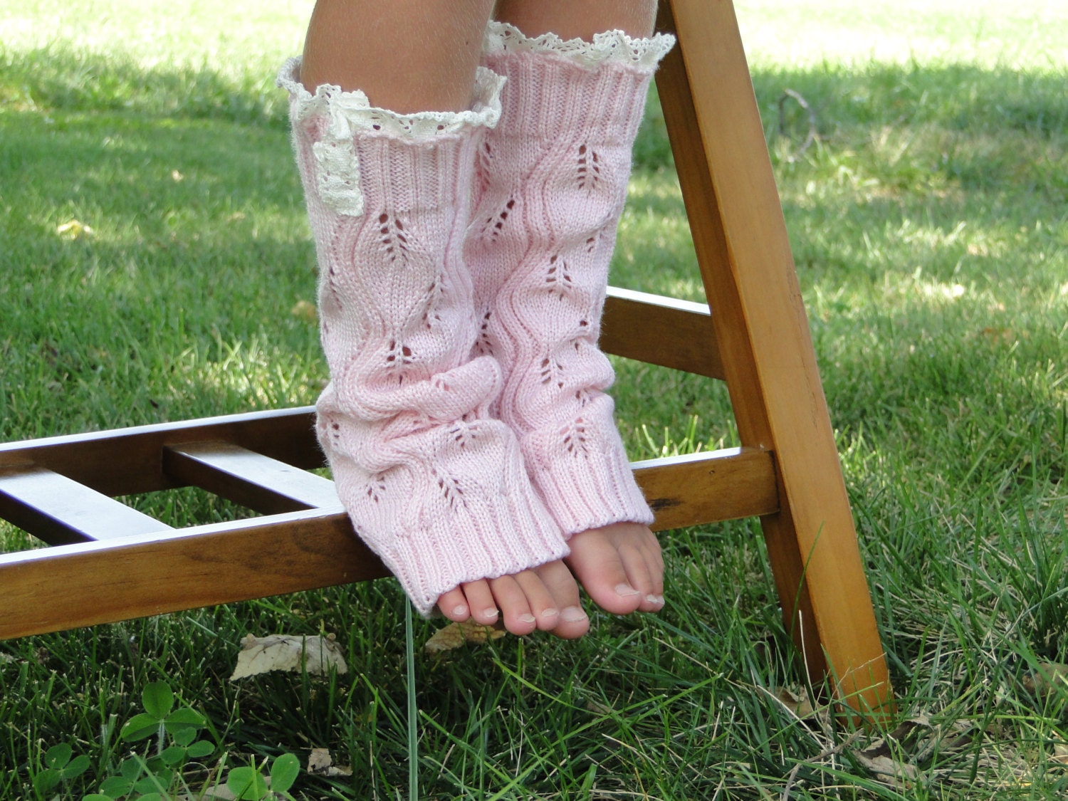 Knit Leg Warmers With Lace for Toddlers & Girls wear like