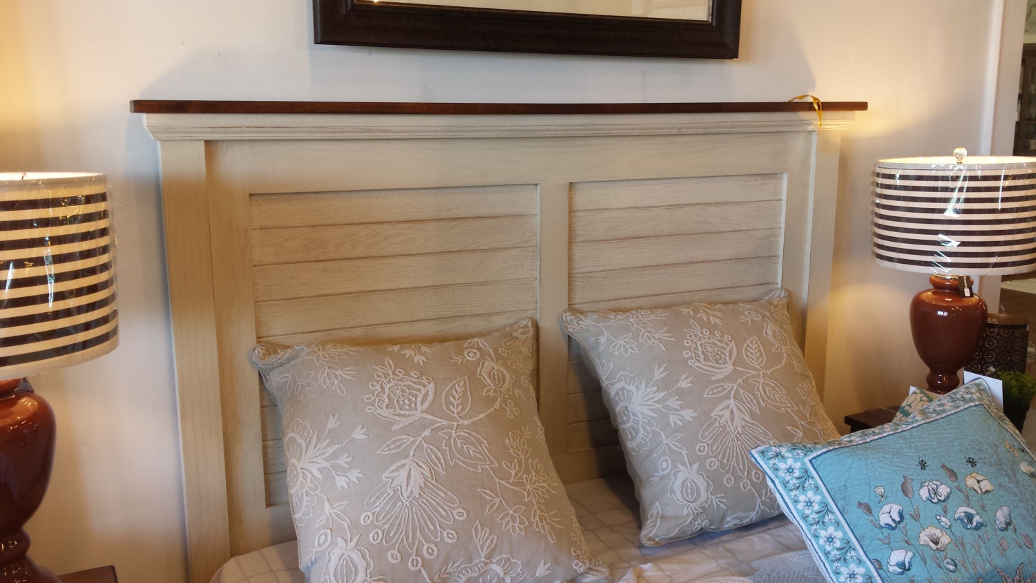 Head board / Queen Size Bed / Painted Oak Headboard