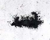 Arlozorov St. Print - Splatter Tel Aviv Series - Black and White