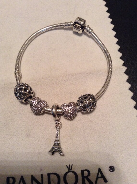 Authentic Pandora bracelet made with 925 Sterling silver beads