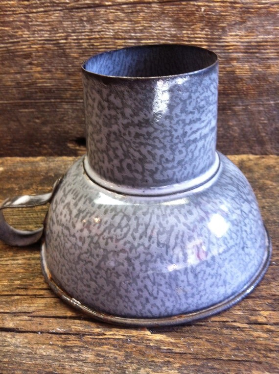 Vintage Granite Ware Funnel Primitive Kitchen Cooking Utensil