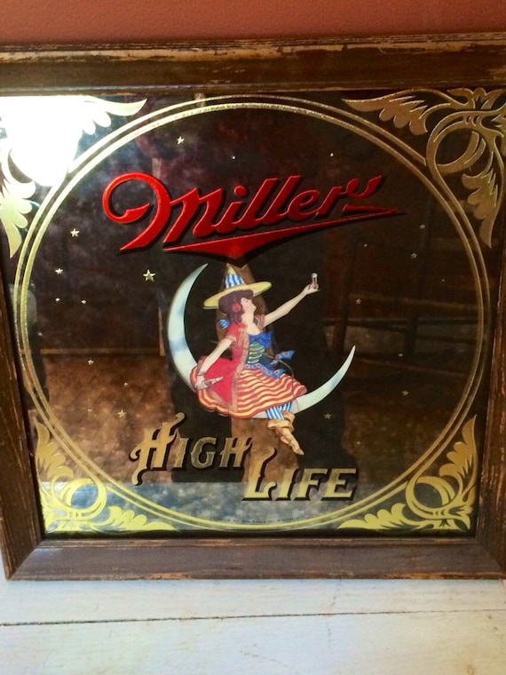 Vintage Miller High Life Beer Mirror