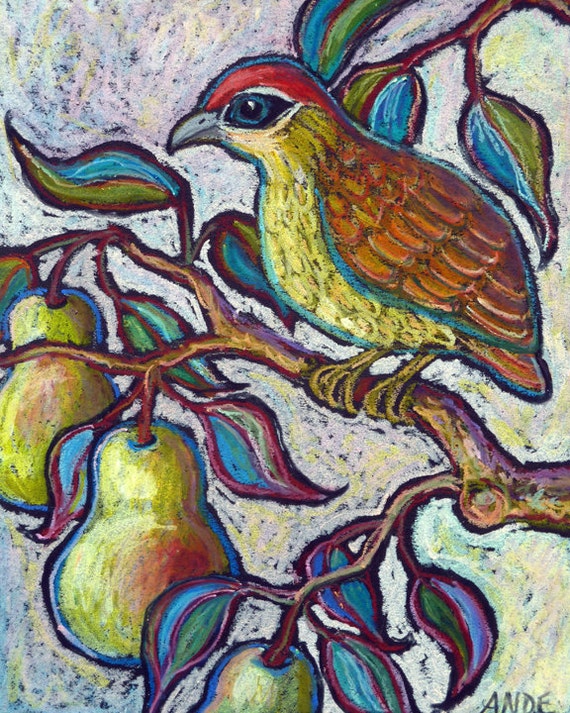 Original Partridge-in-a-Pear-Tree Painting version 2 - 8