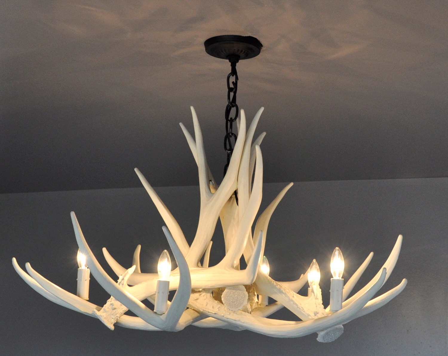 Antler Chandelier D6 Faux Antler Chandelier by TheShabbyAntler
