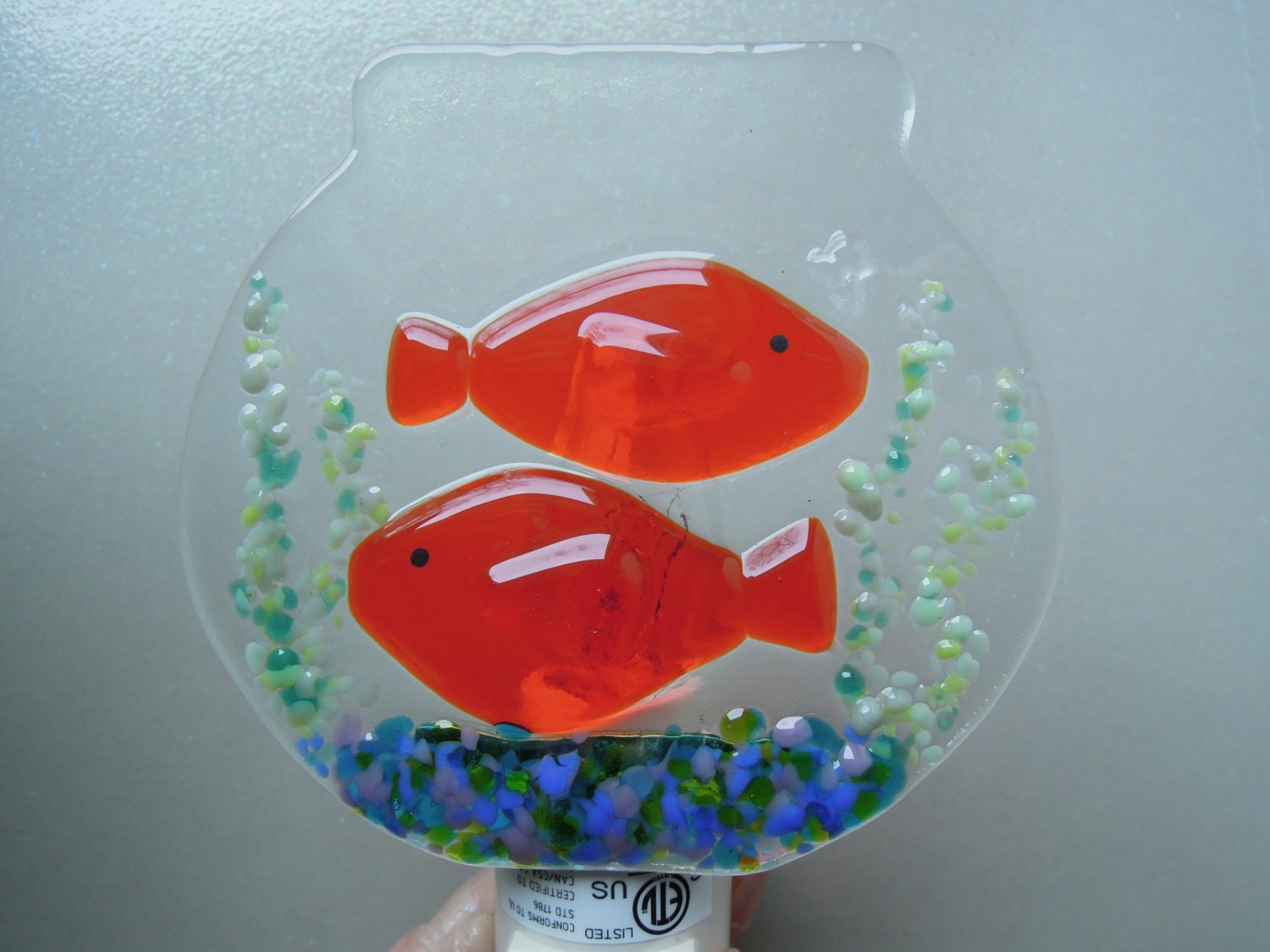 Goldfish Swimming About Night Light