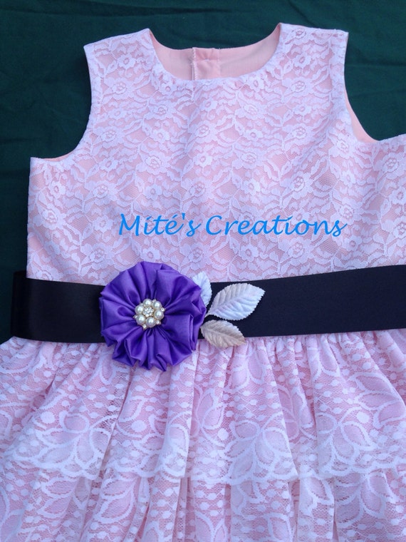 Items similar to Purple Flower Sash/ Flower Girl/Bridesmaids/Special