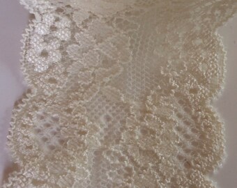 Ivory Lace Ribbon 2.0 inches x 9 ft, lace ribbon, 2 inch ivory lace, 2 inch lace, ivory lace, wide lace ribbon