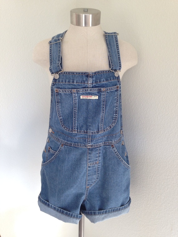 vintage Levi's denim overalls shorts size M by ReckAndRollVintage