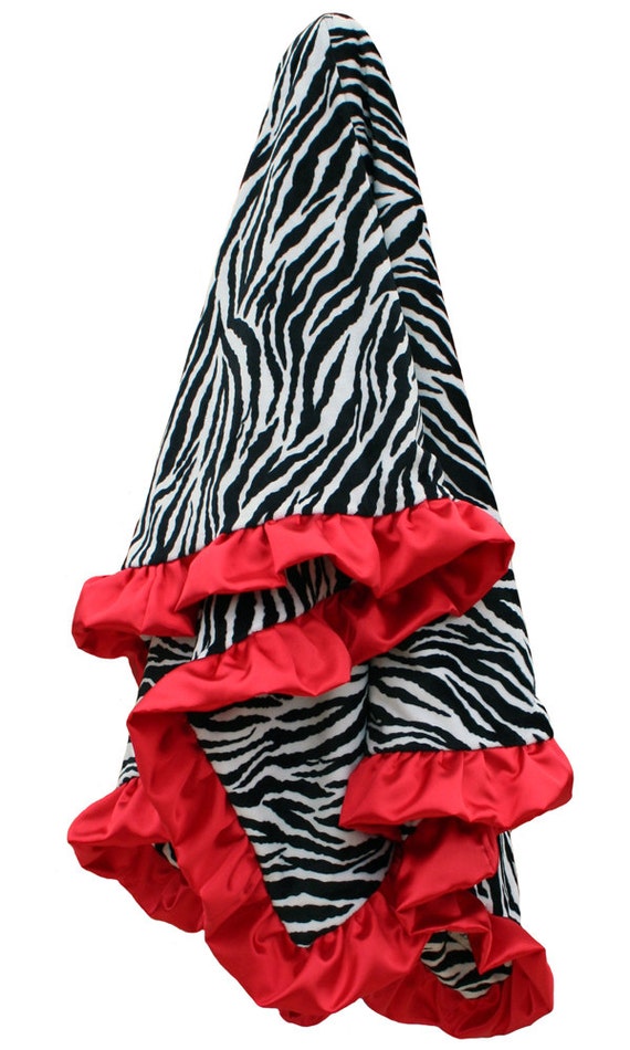 Plush Zebra Throw Blanket Plush Minky Throw by SeamsPersonal