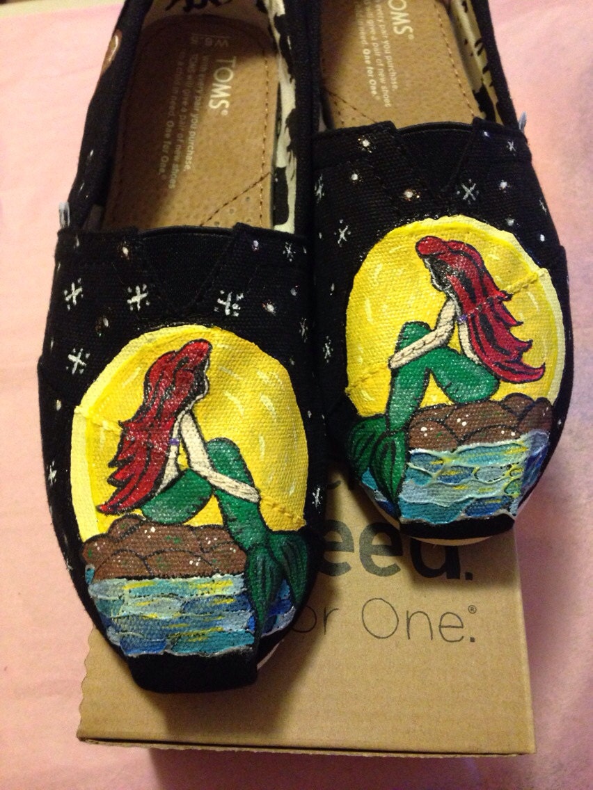 Little Mermaid Inspired Hand Painted shoes