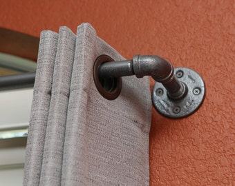 Industrial Curtain Rod - Medium Industrial pipe curtain rod 49"- 96" long - Industrial rod - custom curtain rod - window treatment - curtain