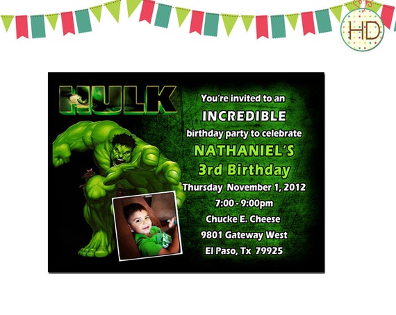 Carte Invitation Anniversaire Hulk | nanaryuliaortega site