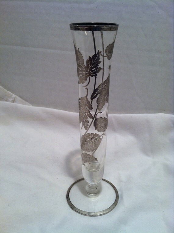 Vintage Silver Crystal Cordial Glass Leaves by JustRandomStuff