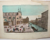 Basset 124 Vue Perspective St Jean St Paul Venice 1700's Optical View Print 18 C