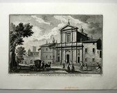 Antique Vasi Copperplate Engraving Print Chiesa Monastero Della Purificazione