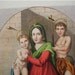 Hand Colored Italian Stipple Engraving Virgin Mary 1840