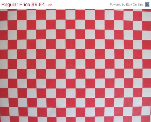 15% off - 100 Sheets of Red and White Checkered Deli Wrap Wrapping Paper 12" x 12" Il_570xn