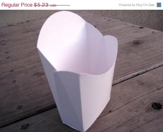 ON SALE 24 - White French Fry Boxes - Popcorn Box - Treat Box - Favor Box - Il_570xn