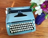 Smith Corona Sterling Baby Blue and Sage Green Typewriter - Vintage Manual Typewriter - 1960s