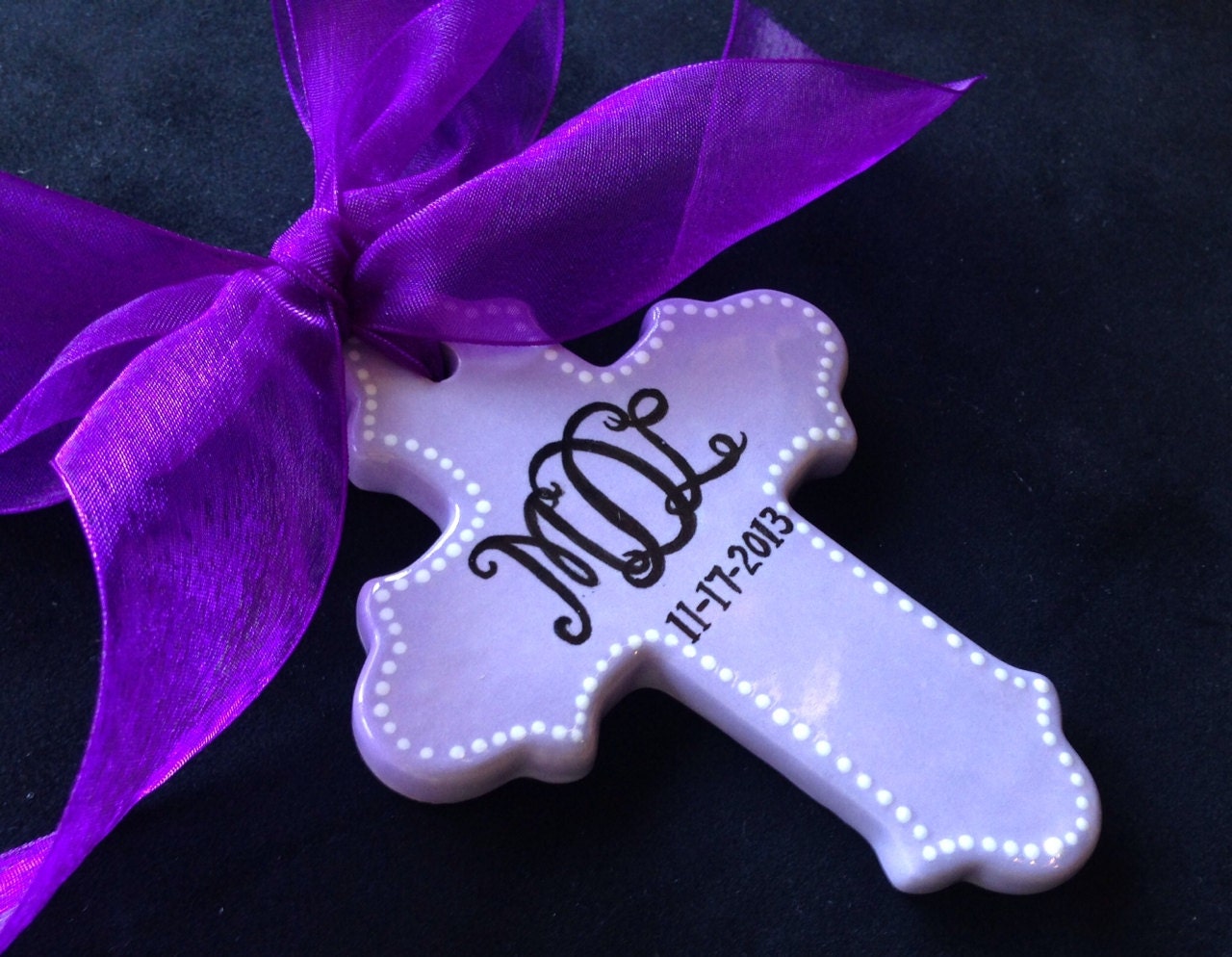 Hand painted Personalized Cross Ornament Baptism