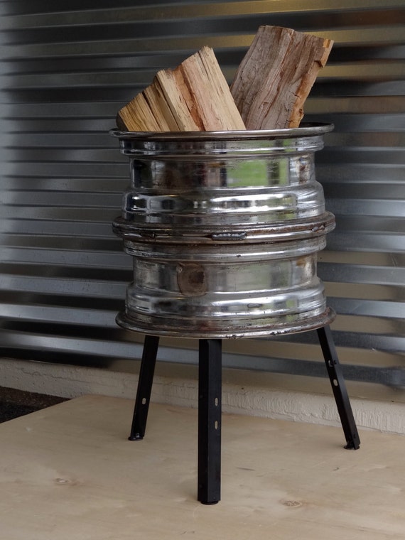 Items similar to Welded Recycled Automotive Wheel Free Standing Fire Pit on Etsy