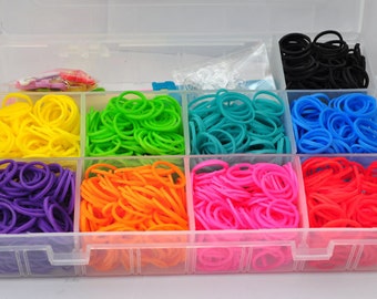 Free shipping loom kit -1800 rubber Bands - 60 Clips -1 mini loom and ...