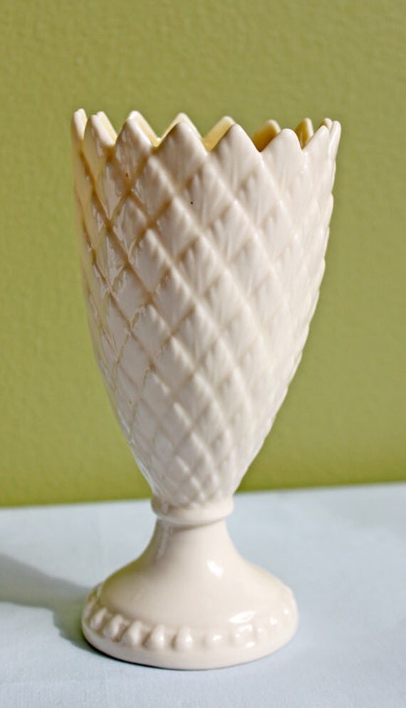Antique Belleek Footed Vase. Cream Color by AnythingDiscovered