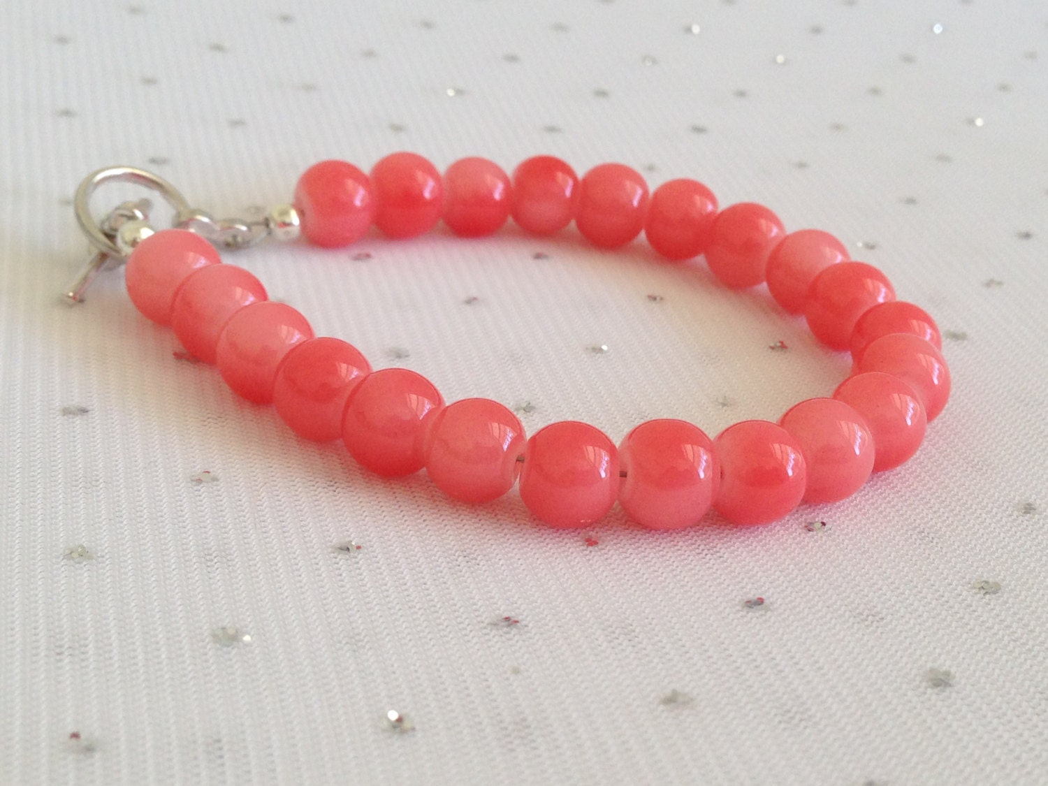 Pink Coral Bracelet Pink Coral Wedding Jewelry Coral