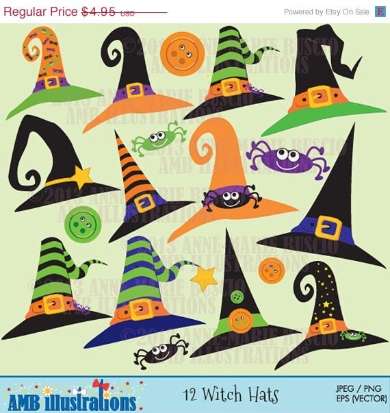 80% OFF Witch hat clipart, commercial use, vector graphics, digital clip art, digital images - AMB-207 Il_570xn
