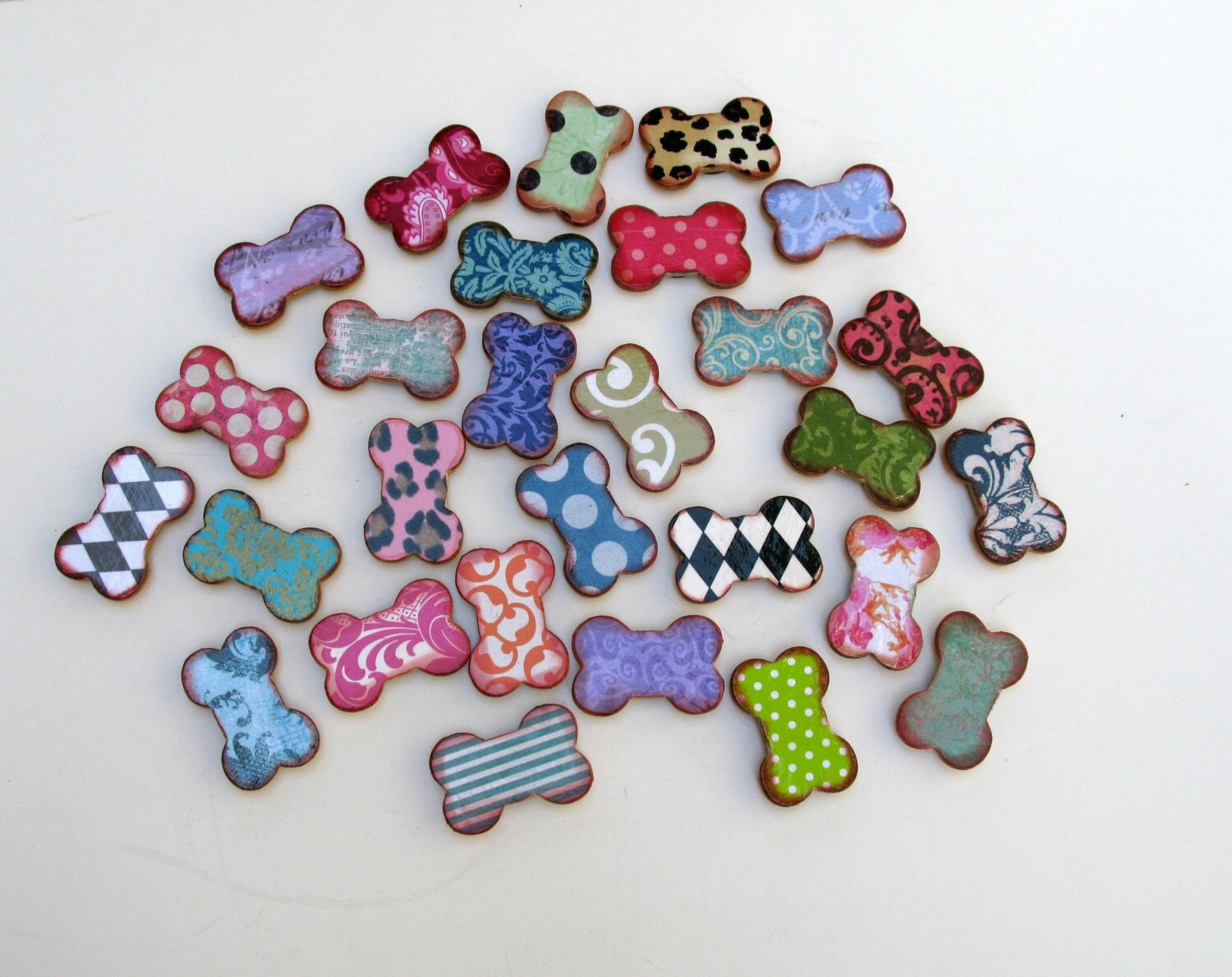 Colorful Dog Bone Shaped Set of Five.