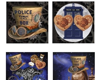 Steam Punk Doctor Who Inspired Coasteres