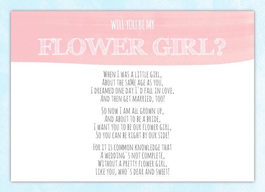 Will You Be My Flower Girl Card Flower Girl Invitation