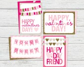 Printable Pink and Gold Valentine's Day Cards - Kids Valentines Cards - Classroom Valentines Cards Il_170x135