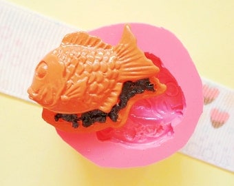 30mm Taiyaki Fish Chocolate Sweet Flexible Silicone Mold - Decoden Kawaii Sweets Resin Fimo Polymer Clay Sculpey Wax Soap Fondant Cabochon