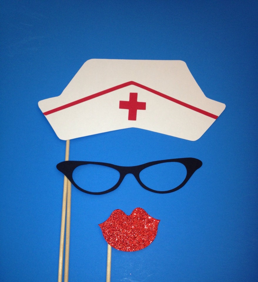 Photo Booth Props Nurse Hat Photo Booth 3 Piece Set