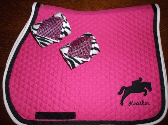 New Custom English All Purpose Saddle Pad Hot Pink Pink with