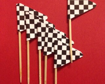 Items similar to Checkered Flag Cupcake Wrappers on Etsy