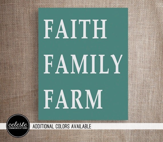 Download LARGE Faith Family Farm Metal Sign Wall Art Print ...