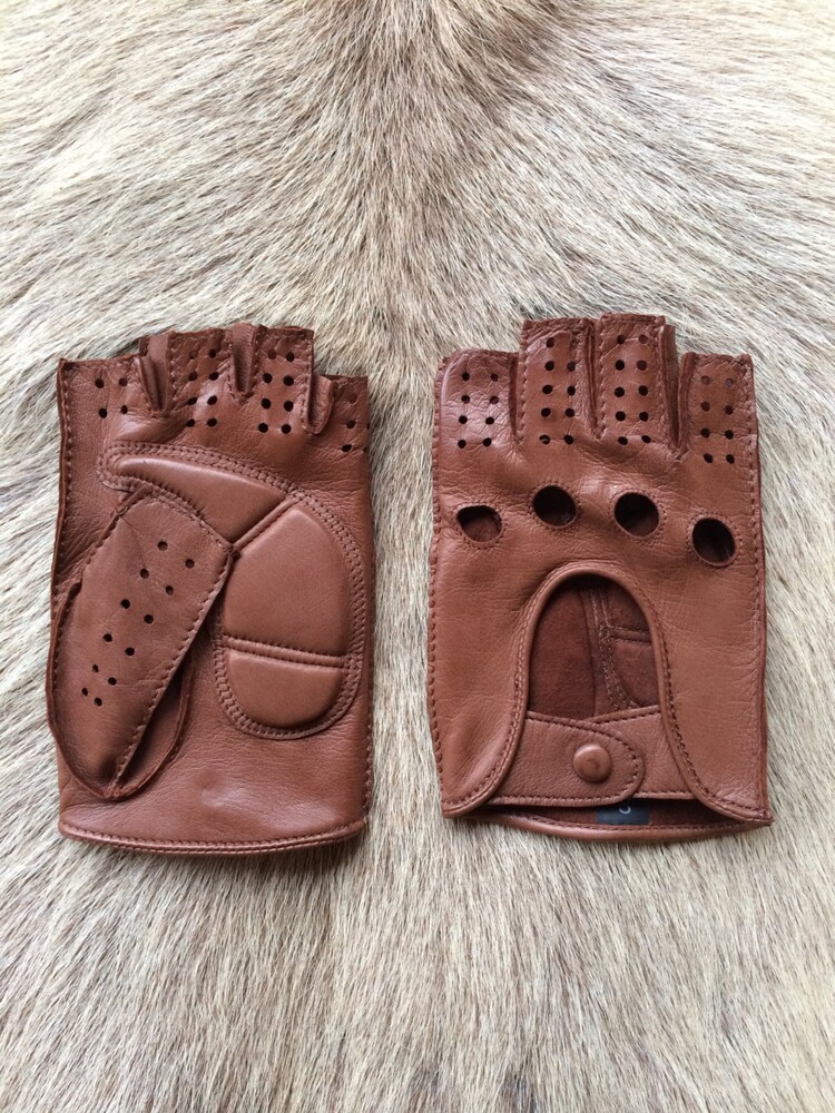 Men's fingerless leather gloves Driving Gloves by leathergloves4u