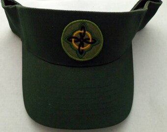 Sun Visor, Embroidery, Witches Knot , Pagan Clothing,Wiccan,Pagan,Celtic.